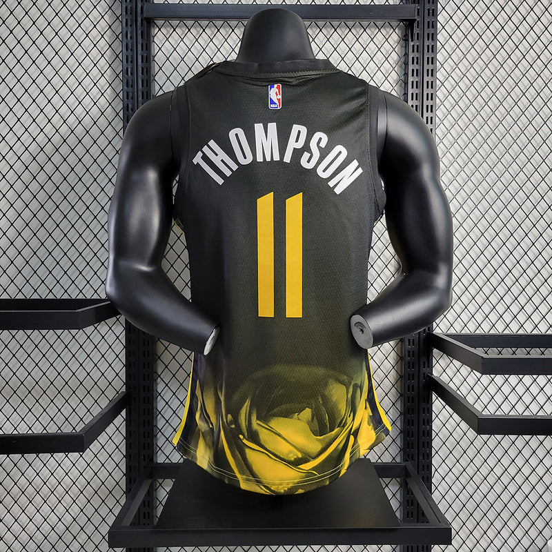 Golden State Warriors Black And Yellow Classic Swingman Jersey #11 Klay Thompson