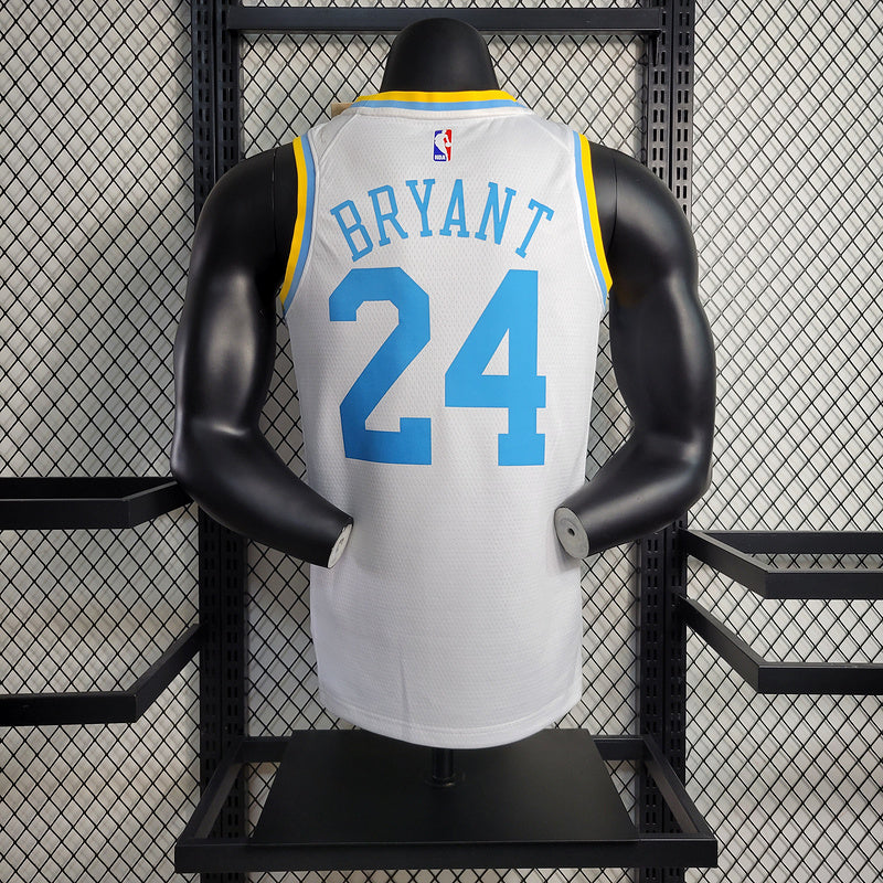Los Angeles Lakers Nike Classic Edition White And Blue Swingman Jersey #24 Kobe Bryant
