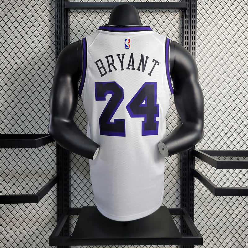Los Angeles Lakers Nike Classic Edition White And Purple Swingman Jersey #24 Kobe Bryant