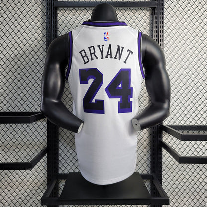 Los Angeles Lakers Nike Classic Edition White And Purple Swingman Jersey #24 Kobe Bryant