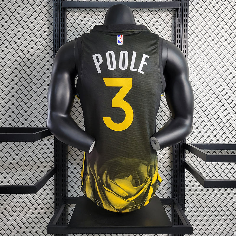 Golden State Warriors Black And Yellow Classic Swingman Jersey #3 Jordan Poole