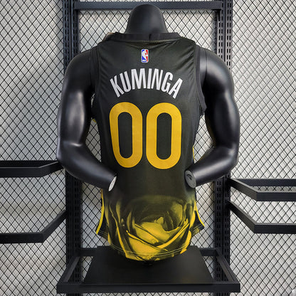 Golden State Warriors Black And Yellow Classic Swingman Jersey #00 Jonathan Kuminga